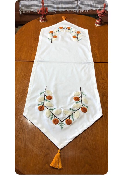 Keten Punch Nakış işlemeli Runner