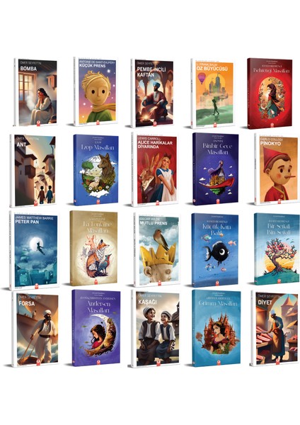 20 Kitaplık Çocuk Masal ve Hikâye Seti – Klasik Masallar, Romanlar ve Öğretici Öyküler