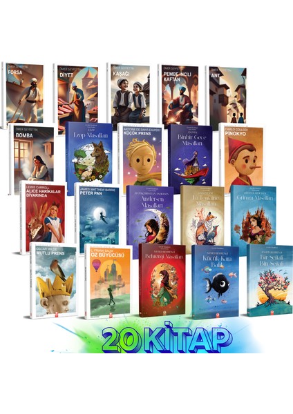 Çocuklar Için Masal ve Öykü Kitapları Seti – 20 Eserlik Efsane Koleksiyon Okuma Alışkanlığı,değerler Eğitimi