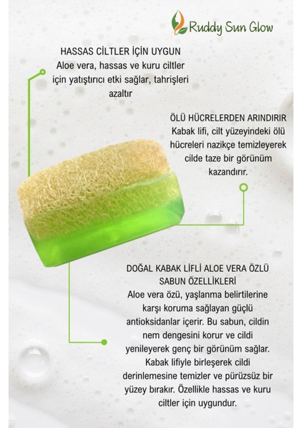 Kabak Lifli Aloe Vera Özlü Sabun El Yapımı Doğal 120 gr fiyatları