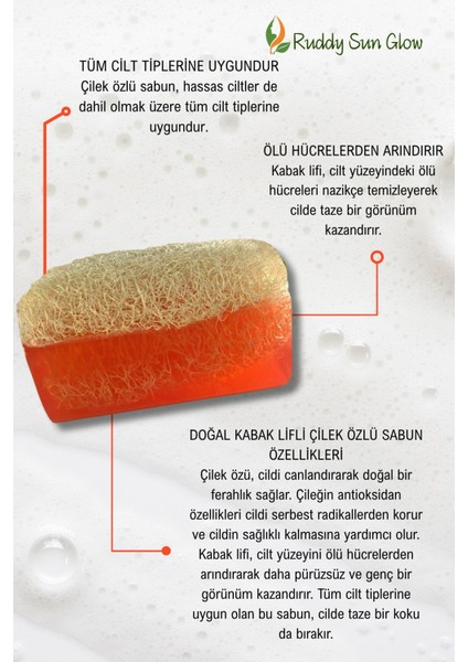 Kabak Lifli Çilek Özlü Sabun El Yapımı Doğal 120 gr fiyatları