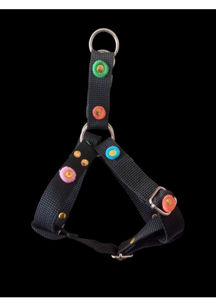 Köpek Göğüs Tasması Minik Irk Ponponlu Zımbalı Göğüs Ölçüsü:25-40cm Ayarlamalı Dog Harness Gt3-43 fırsatları