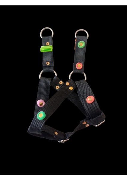 Köpek Göğüs Tasması Minik Irk Ponponlu Zımbalı Göğüs Ölçüsü:25-40cm Ayarlamalı Dog Harness Gt3-43
