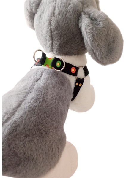 Köpek Göğüs Tasması Minik Irk Ponponlu Zımbalı Göğüs Ölçüsü:25-40cm Ayarlamalı Dog Harness Gt3-43