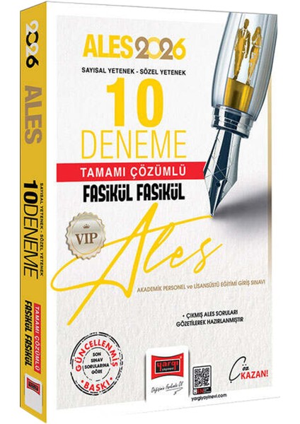 2026 Ales Vıp Sayısal-Sözel Yetenek Çözümlü Fasikül 10 Deneme-Son 10 Yıl Çıkmış Sorular-Yaprak Test modelleri