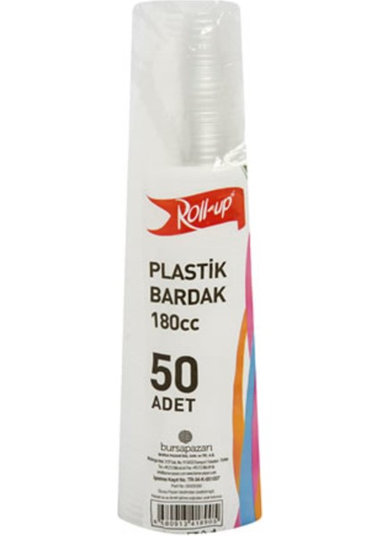 Plastik Şeffaf Bardak Şeffaf 50'li 180 cc