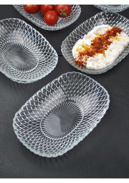 2'li Cam Kase Sunum Kayık Tabak Meze Tabağı Çerezlik Kasesi 15CM- Vera fiyatları