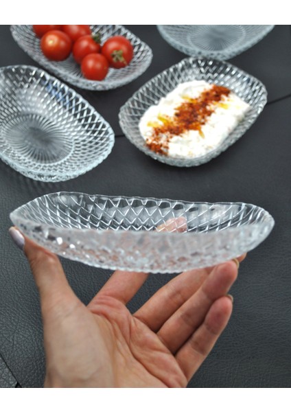2'li Cam Kase Sunum Kayık Tabak Meze Tabağı Çerezlik Kasesi 15CM- Vera modelleri
