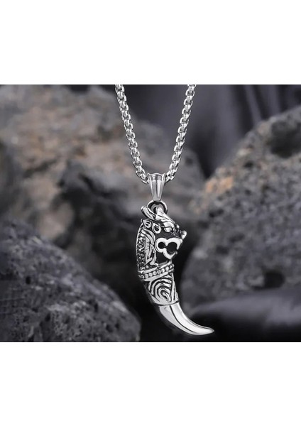 Cesaretin Simgesi Ejderha Diş Kolye modelleri