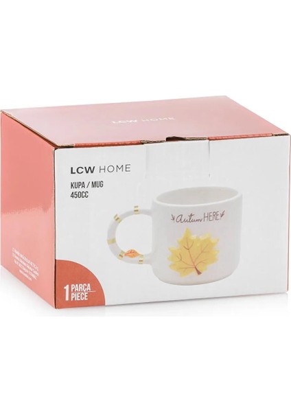 Lcw Home Karişik Yaprak Baskılı Seramik Kupa 450 ml (W5) fırsatları