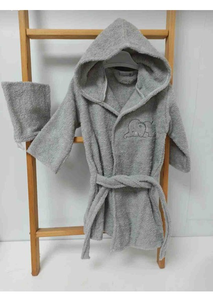 Nakışlı Bebek Çocuk Bornoz Pamuklu