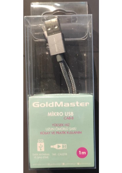 Mobile Micro USB Cab-8 Yüksek Hızlı Uzun Ömürlü Şarj Kablosu