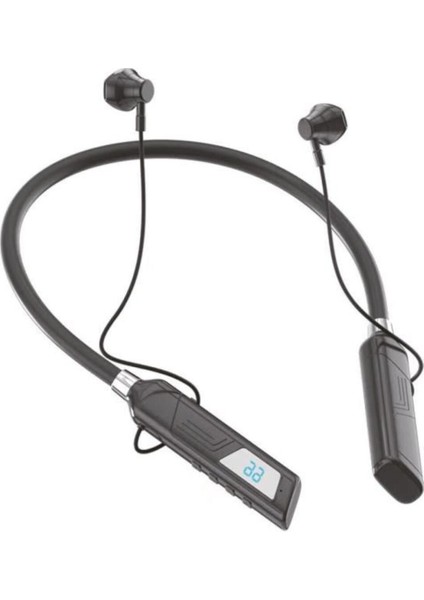 Digital Göstergeli 120 Saat Bekleme Süreli Kablosuz Bluetooth Boyunluk Kulaklık 5.1