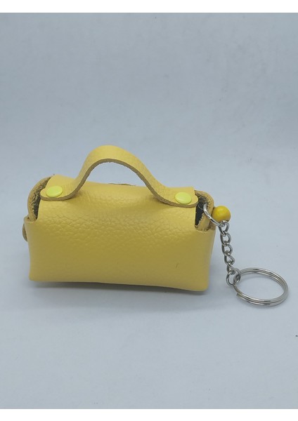 Hakiki Deri El Yapımı Sarı Mini Cüzdan fiyatları