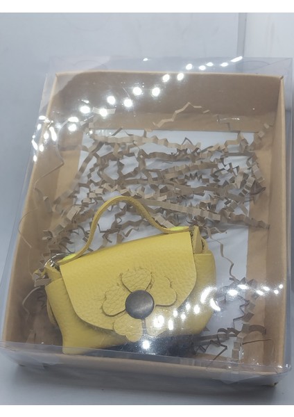 Hakiki Deri El Yapımı Sarı Mini Cüzdan fırsatları