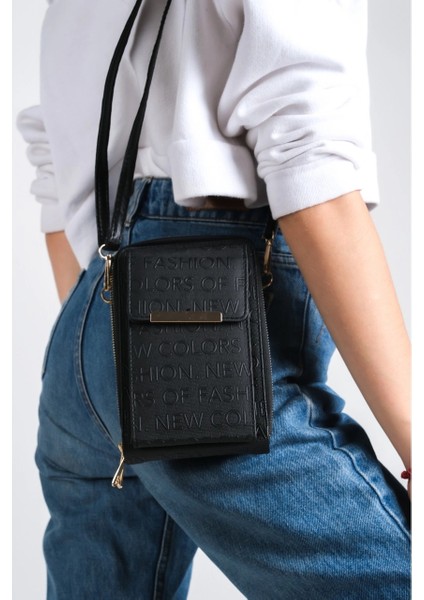 Kadın Çapraz Askılı Telefon Bölmeli Cüzdan Çanta