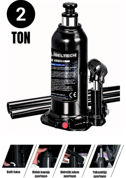 Alman Tasarımı 2 Ton Çantalı Hidrolik Şişe Kriko