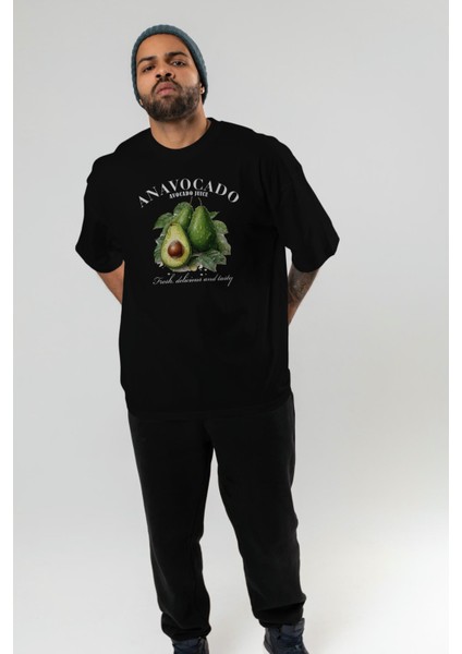 Avocado Avokado Ön Baskılı Oversize T-Shirt Erkek Kadın Pamuk Bisiklet Yaka Tişort indirimleri
