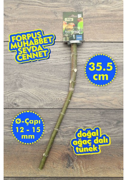 Venty 35.5 cm Doğal Papağan Tüneği | Dal Tünek | Muhabbet, Sevda, Forpus, ve Cennet Papağanları Için Ideal Seçim - T131