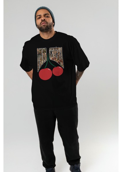 Mon Cherry Cherries Ön Baskılı Oversize T-Shirt Erkek Kadın Pamuk Bisiklet Yaka Tişort indirimleri