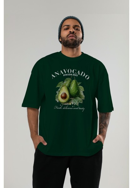 Avocado Avokado Ön Baskılı Oversize T-Shirt Erkek Kadın Pamuk Bisiklet Yaka Tişort modelleri