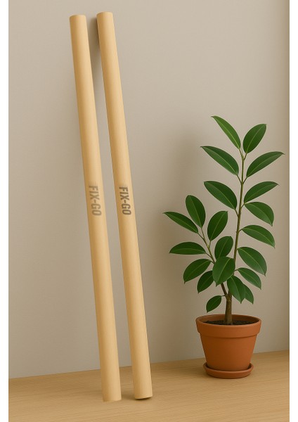 2 Adet 145 cm Uzun 35 mm Kalın Ahşap Pürüzsüz Yuvarlak Çubuk, Çok Amaçlı, Sağlam, Hobi Çubuğu