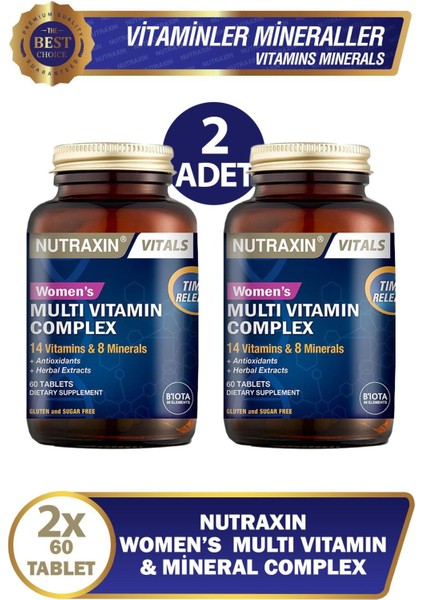Asfstore Nutraxin Women's Multi Vitamin Complex 60 Tablet 2 Adet