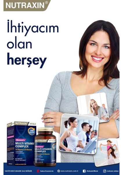 Asfstore Nutraxin Women's Multi Vitamin Complex 60 Tablet 2 Adet