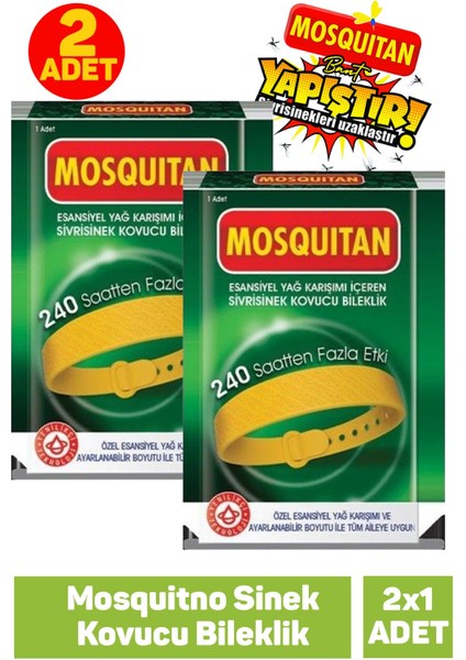 Mosquitno Sinek Kovucu Bileklik 2 Adet