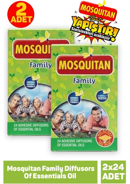Mosquitan Family 24 Adhesive Diffusors Of Essentials Oil 2 Adet