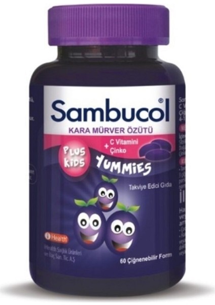 Asfstore Sambucol Plus Kids Yummies 60 Çiğneme Tableti