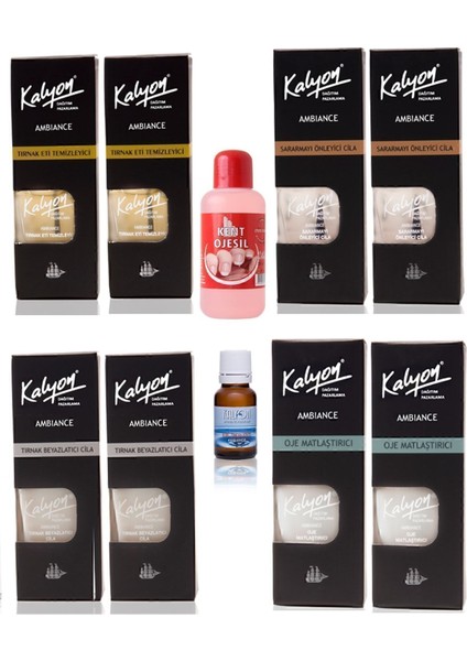 Tırnak Bakım Seti, Sararma Önleyici, Beyazlatıcı, Ojematlaştırıcı, Aseton 200 ml