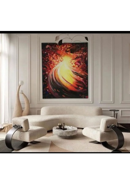 Semazen Figürlü Modern Sanat Eseri - El Boyaması Orijinal Akrilik Tablo
