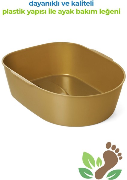 Gold Renk Pedikür Ayak Leğeni, Dayanıklı Enjeksiyon Plastik, Konforlu ve Şık Tasarım