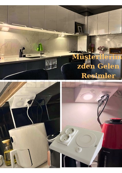 Dolap & Tezgah Altı Prizli Aydınlatma 3 Watt 4000k Günışığı (3 Adet) fırsatları