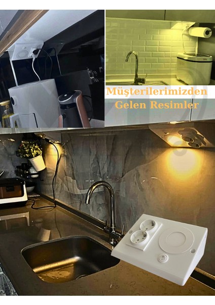 Dolap & Tezgah Altı Prizli Aydınlatma 3 Watt 4000k Günışığı (3 Adet) indirimleri