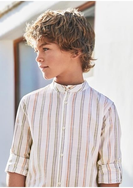 Erkek Çocuk Hakim Yaka Uzun Kol Gömlek 06122