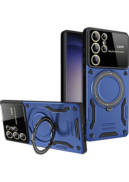 Samsung Galaxy S25 Ultra Kılıf Kamera Lens Korumalı Halka Standlı Kapak Magsafe Destekli