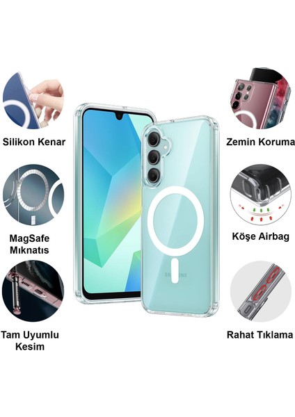 Samsung Galaxy A16 Magsafe Özellikli Şeffaf Telefon Kılıfı fiyatları
