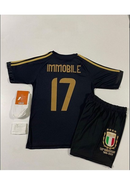 Italya 125.YIL Ciro Immobile Çocuk Forması 4'lü Set (Black)