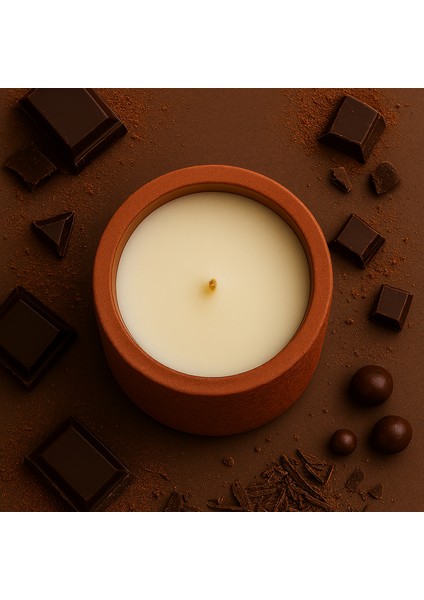 Çikolata Kokulu Kahverengi Beton Mum – %100 Soya Wax, El Yapımı, Doğal Vegan Mum modelleri