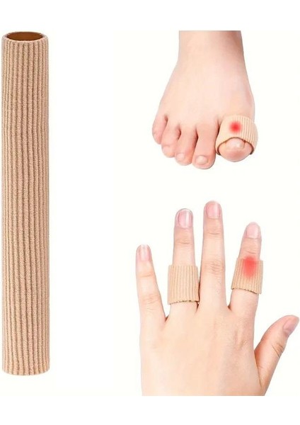 2 Adet 15 cm El Ayak Parmak Koruyucu Teo Kumaş Kaplı Jel Silikon Tüp Kemik Koruyucu
