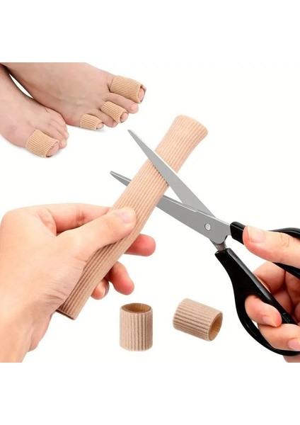 2 Adet 15 cm El Ayak Parmak Koruyucu Teo Kumaş Kaplı Jel Silikon Tüp Kemik Koruyucu