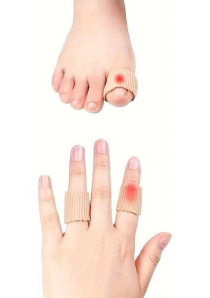 2 Çift 5 cm El Ayak Parmak Koruyucu Teo Kumaş Kaplı Jel Silikon Tüp Kemik Koruyucu