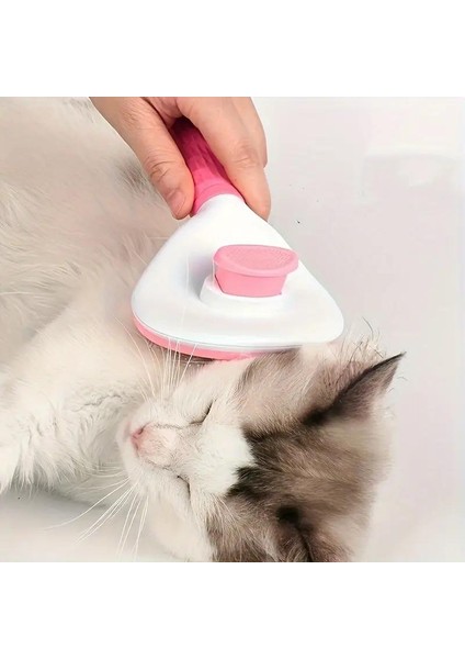 Pembe Otomatik Temizlenen Tuşlu Evcil Hayvan Fırçası Kedi Köpek Tüy Toplayıcı Tarak indirimleri