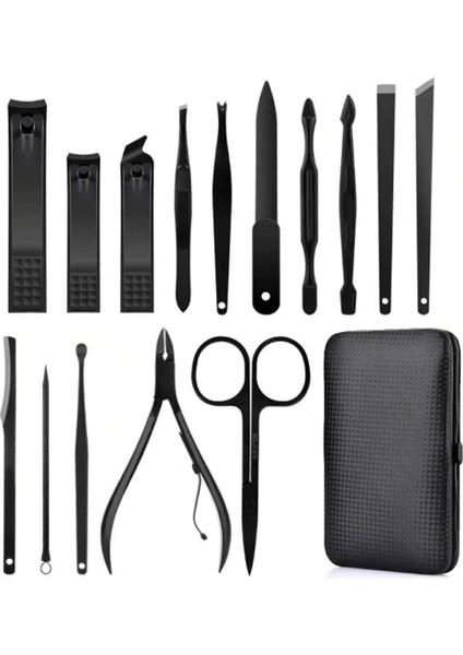 Paslanmaz Çelik Deri Çantalı 18 Parça Çok Fonksiyonlu Tırnak Bakım Seti fırsatları