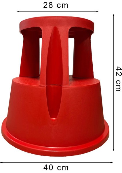 Basamaklı Kaymaz Tabure Kırmızı