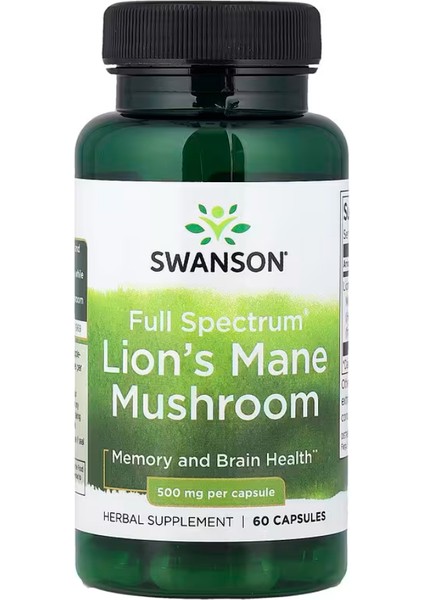 Full Spectrum® Lion's Mane Mushroom 500 mg 60 Capsules