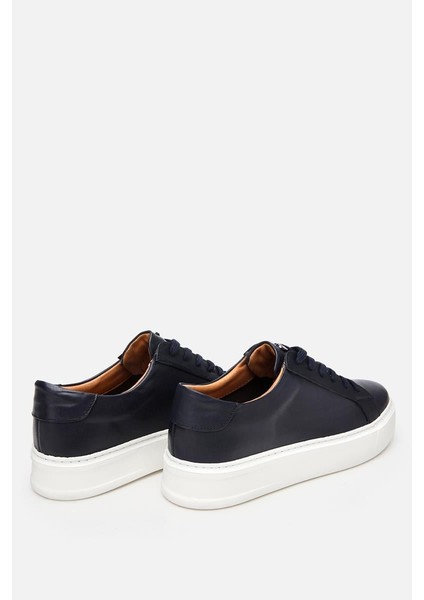 Erkek Deri Lacivert Hafif Tabanlı Spor Ayakkabı indirimleri