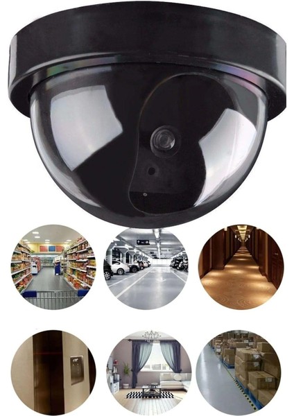 2 Adet Kablosuz Fake Dome Caydırıcı Işıklı Ledli Yalancı Kamera Güvenlik Kamerası 360° Derece fırsatları